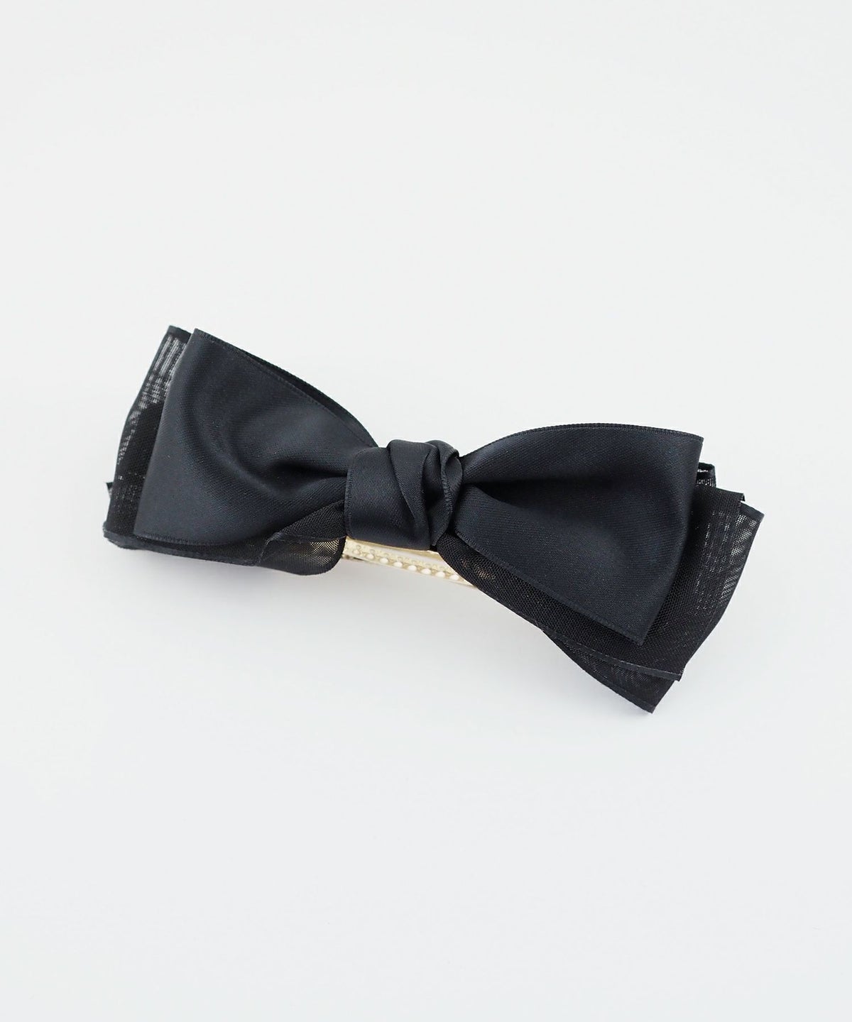 サテンオーガンジーリボンバレッタ