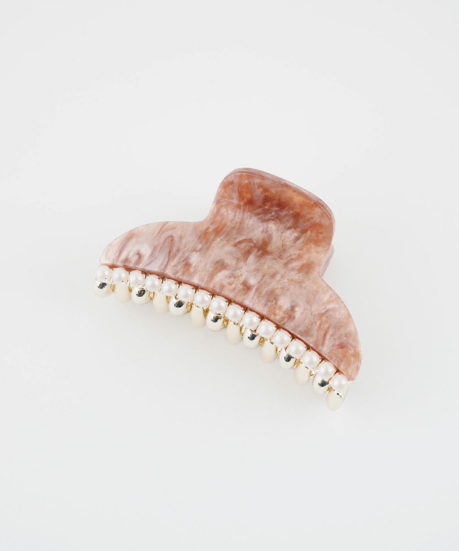 ラメマーブルパールラインバンスクリップ