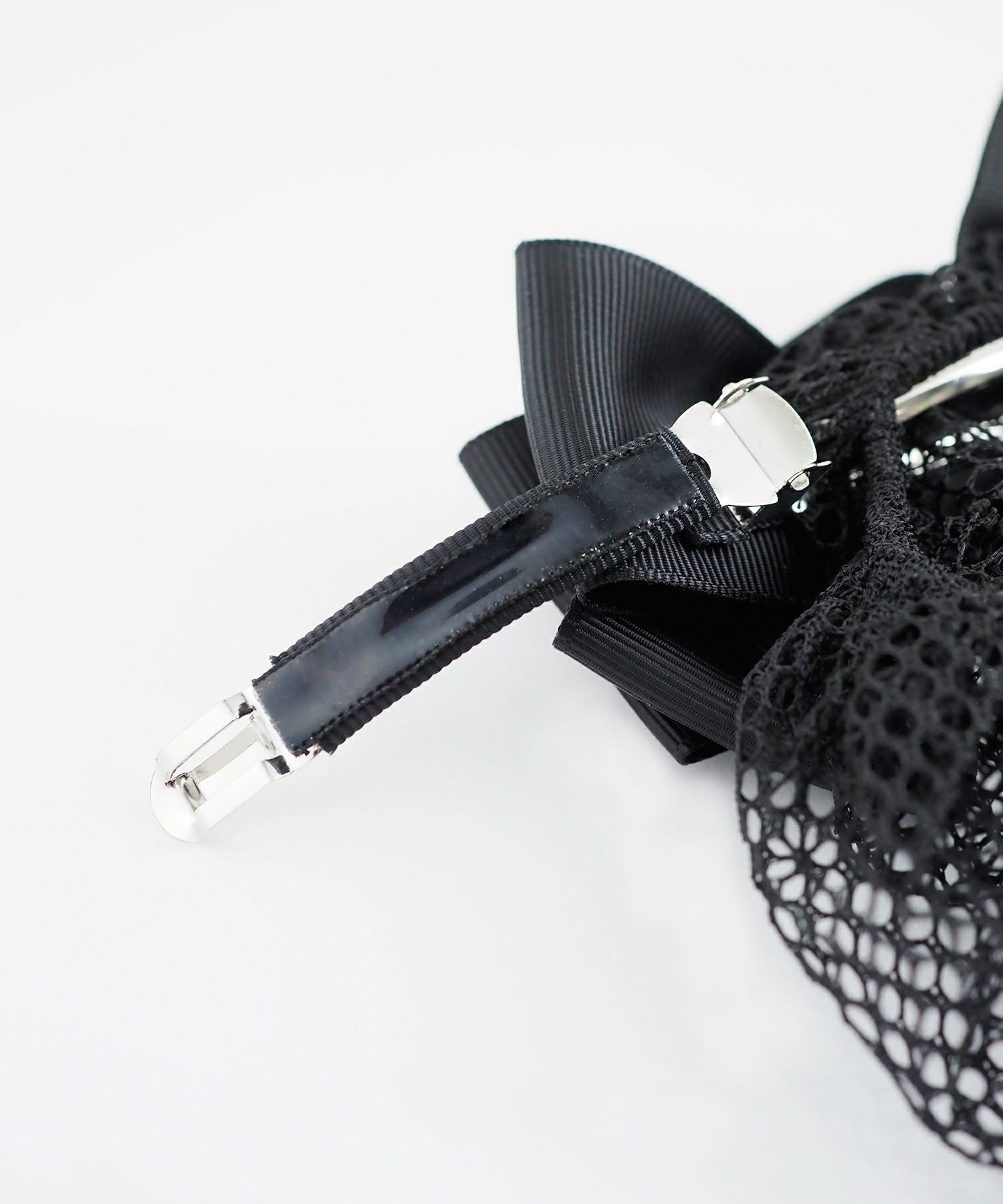 ピタッとズレないネット付きリボンバレッタ