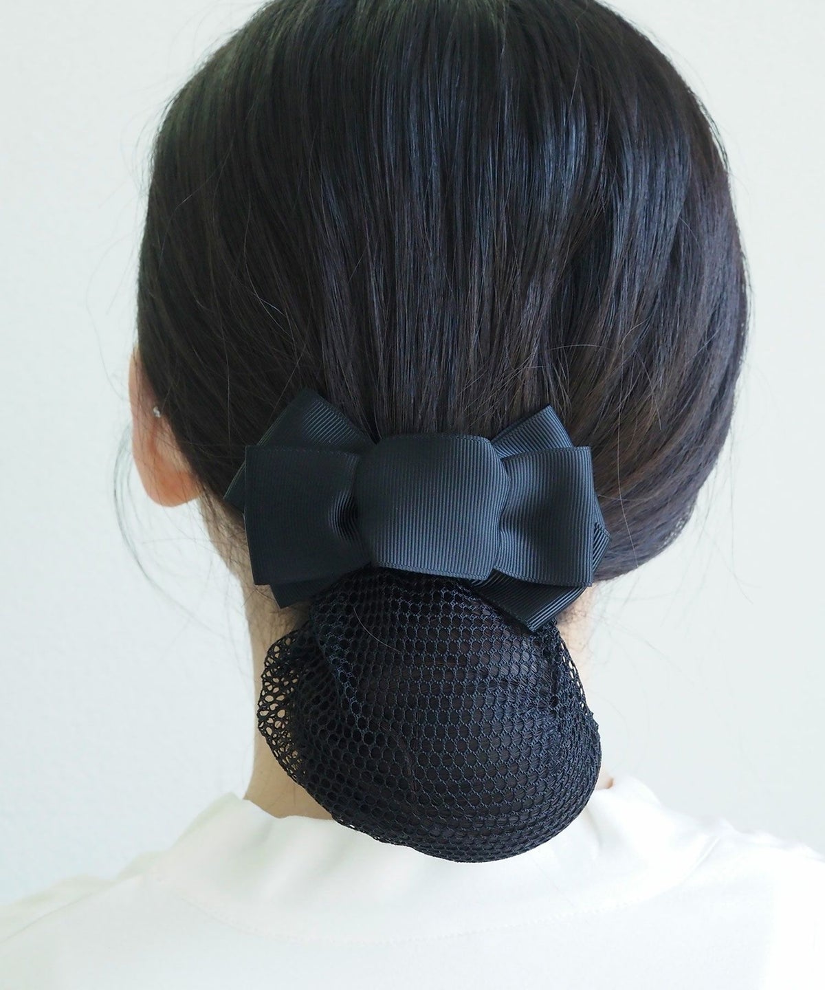 ピタッとズレないネット付きリボンバレッタ