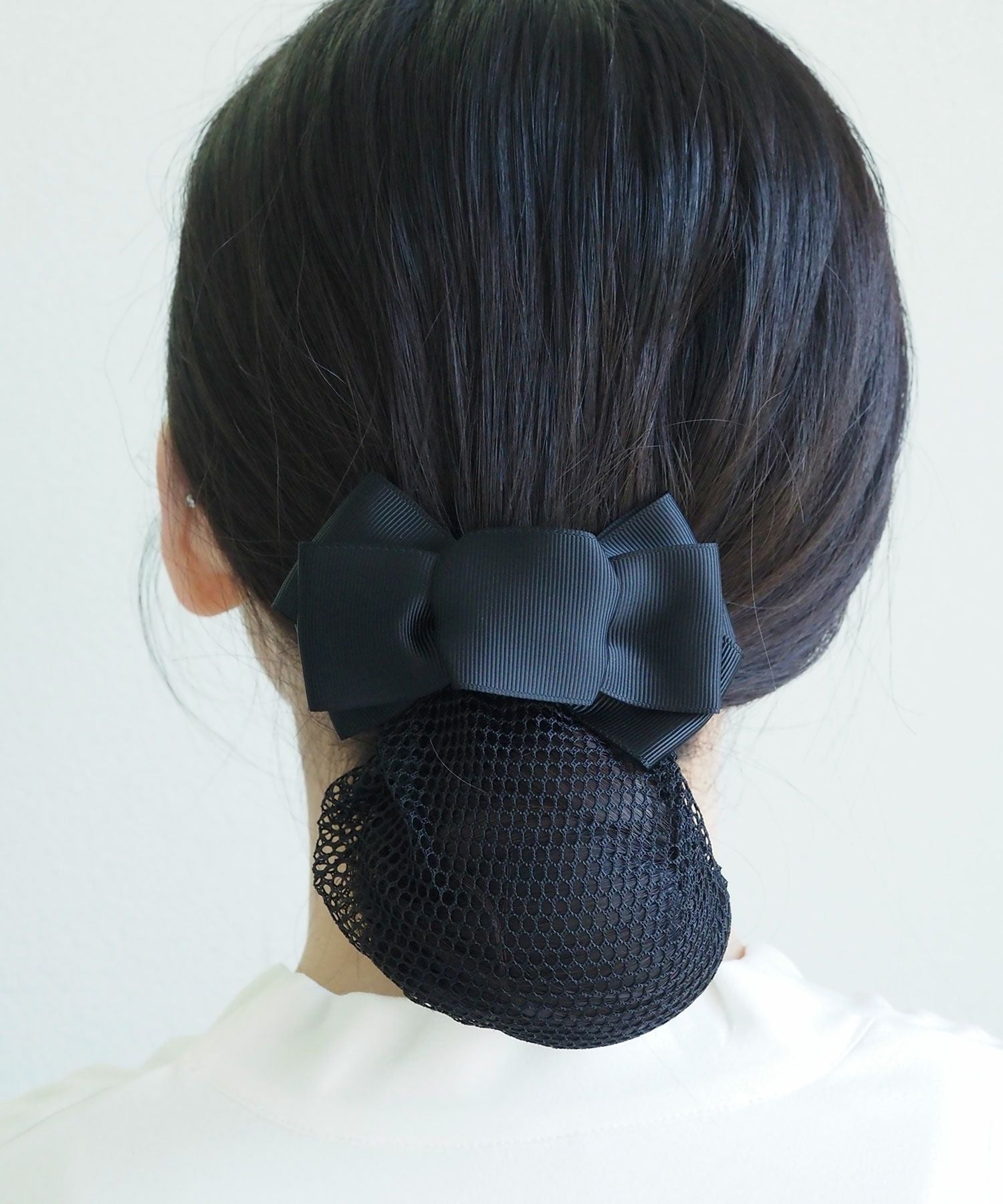 ピタッとズレないネット付きリボンバレッタ