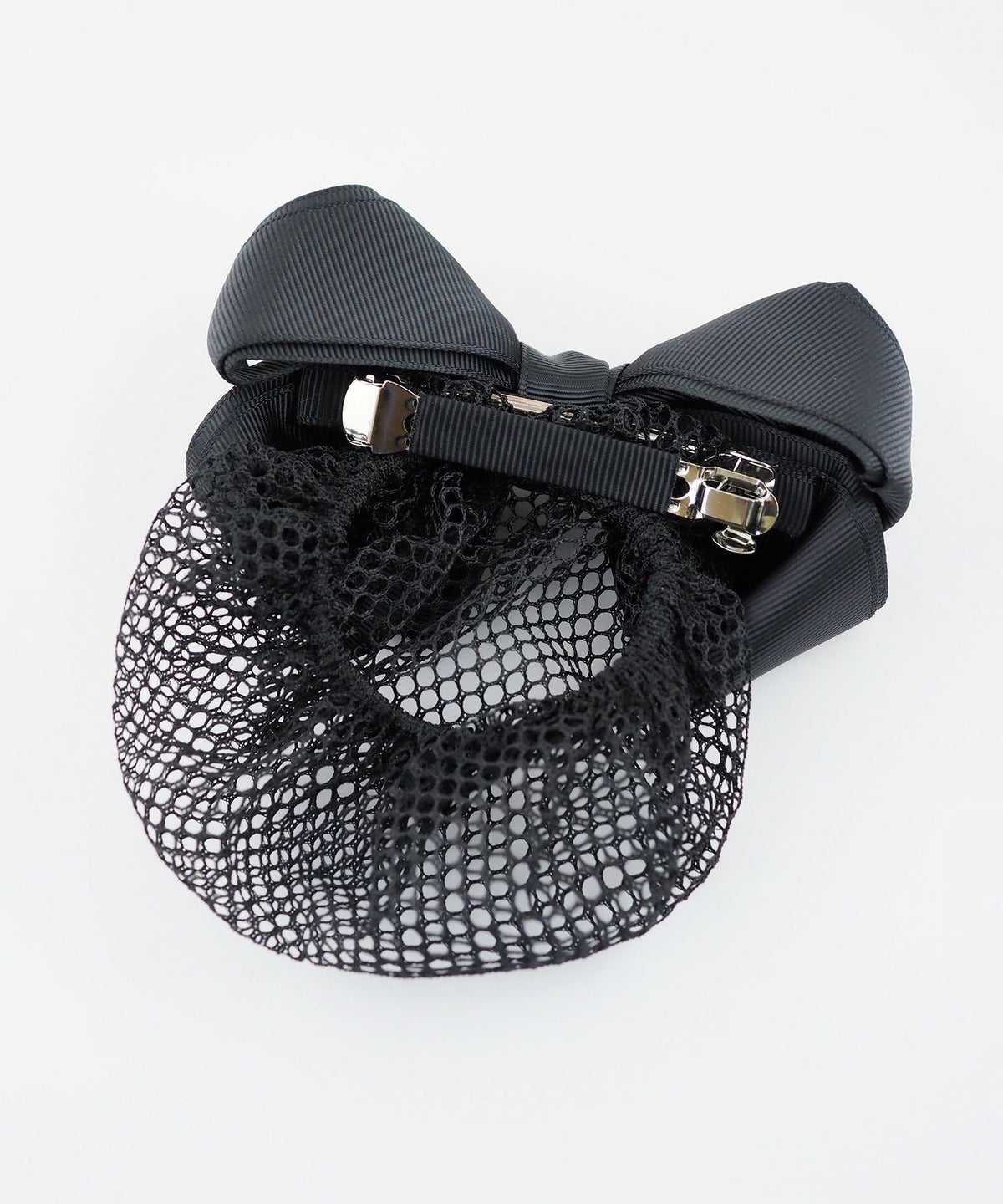 ピタッとズレないネット付きビッグリボンバレッタ