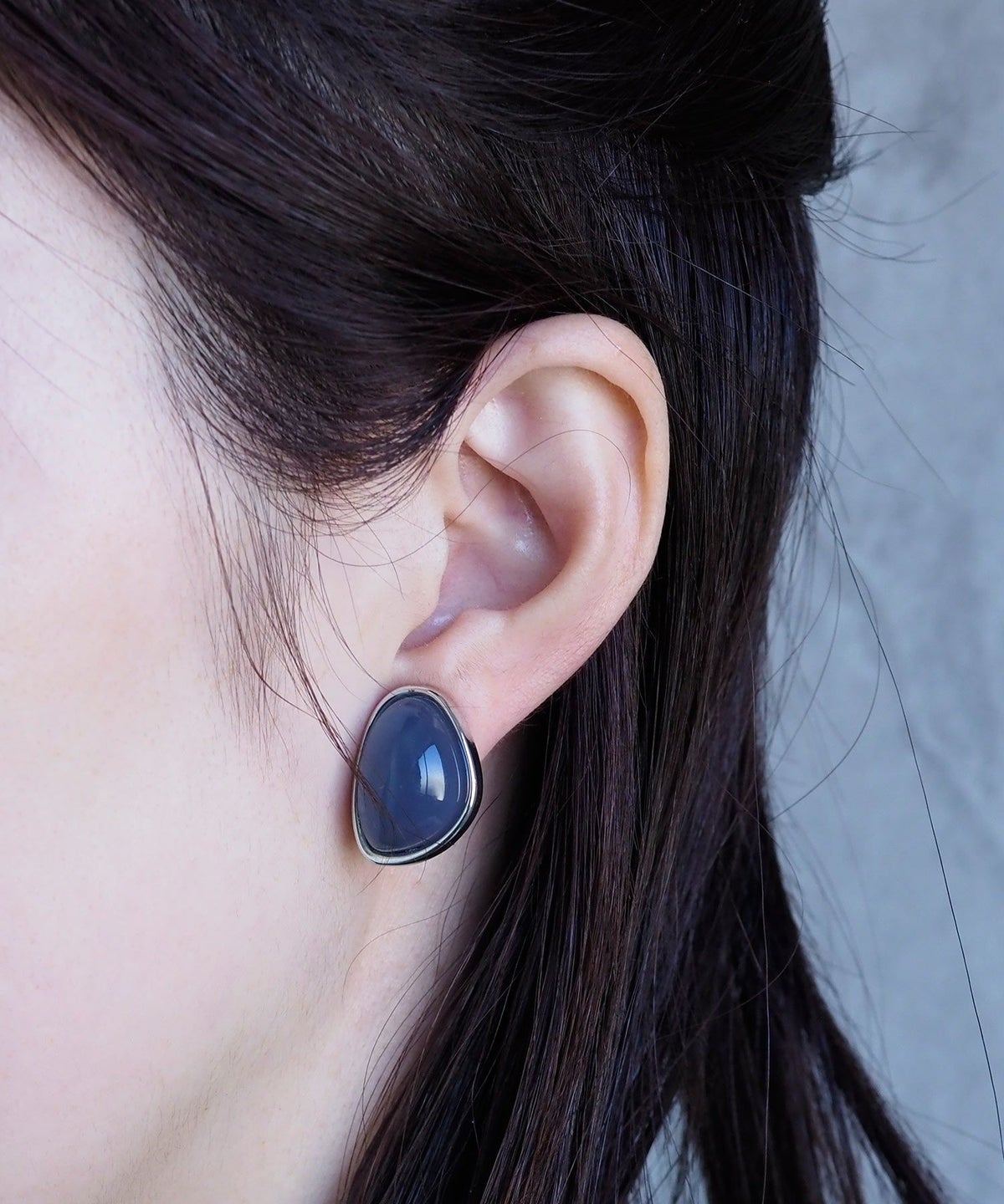 カラーストーンクリップイヤリング