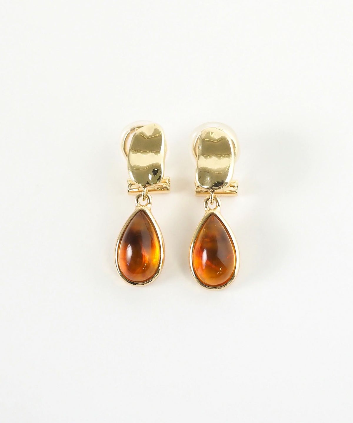 ドロップカラーストーンクリップイヤリング