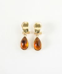 ドロップカラーストーンクリップイヤリング