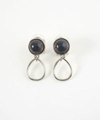 ラウンドカラーストーンクリップイヤリング