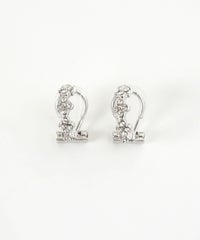 フラワーストーンクリップイヤリング