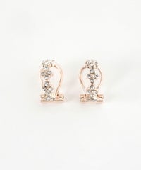 フラワーストーンクリップイヤリング