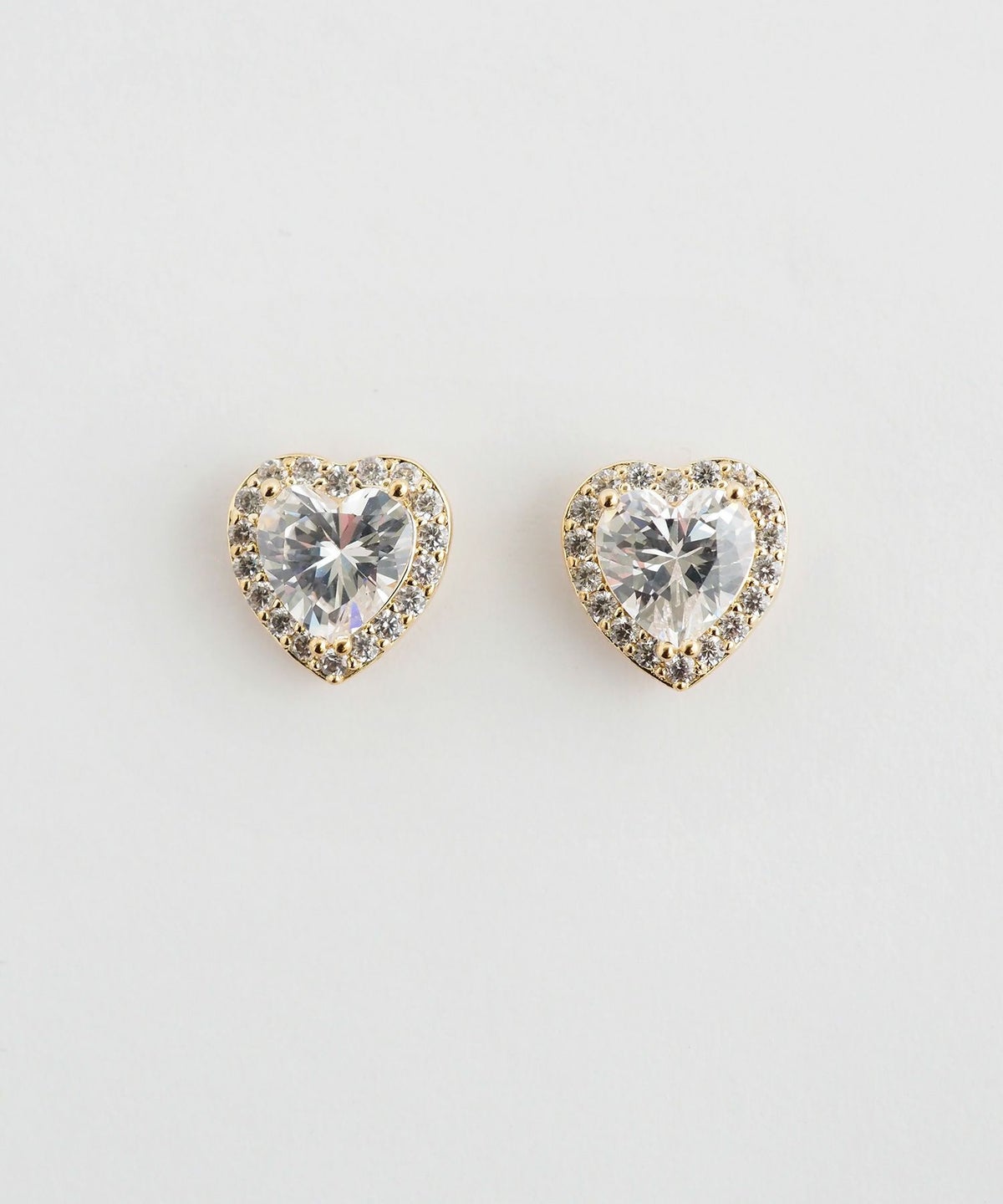 キュービックハートチタンポストピアス【Dahlia】