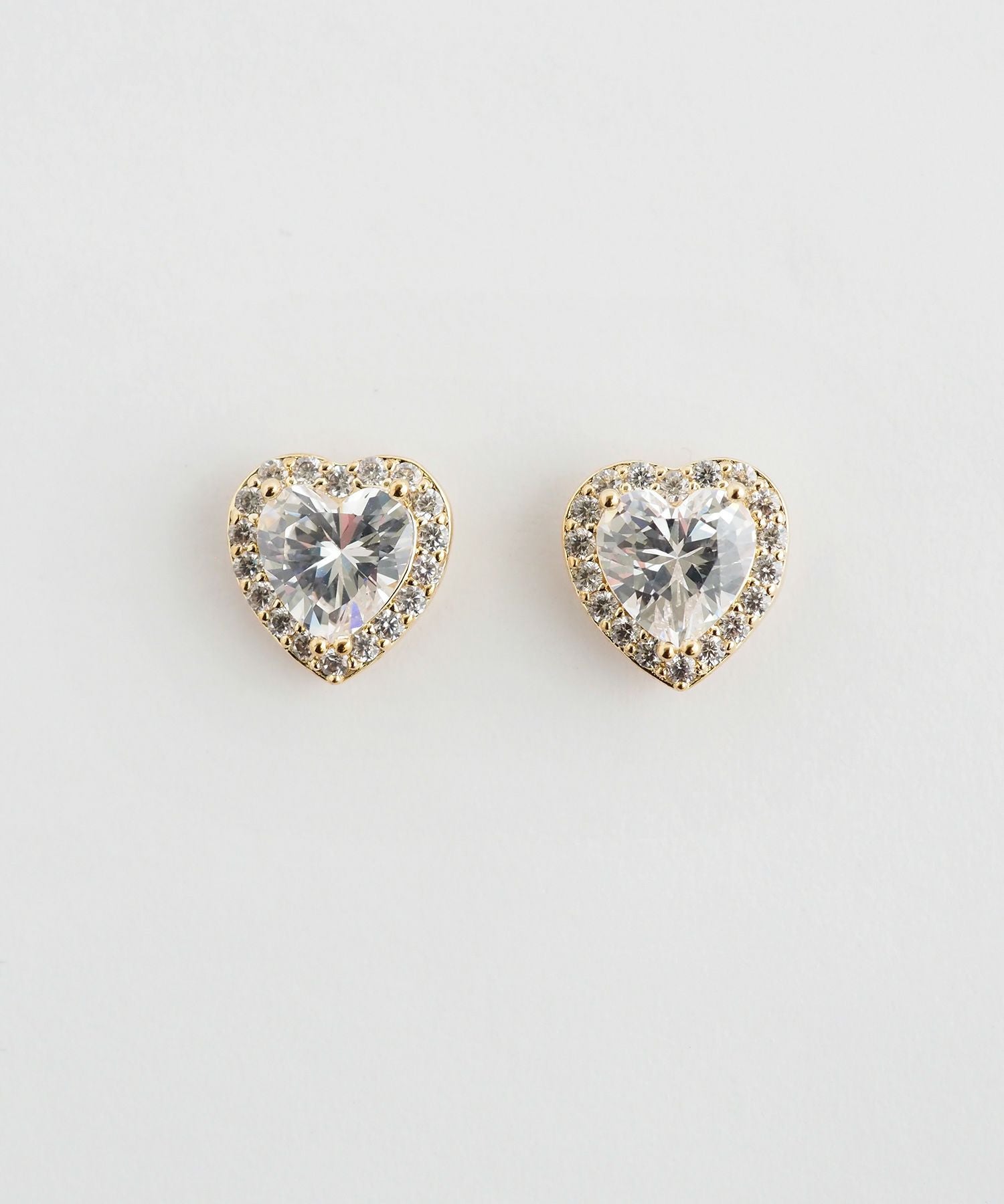 キュービックハートチタンポストピアス【Dahlia】