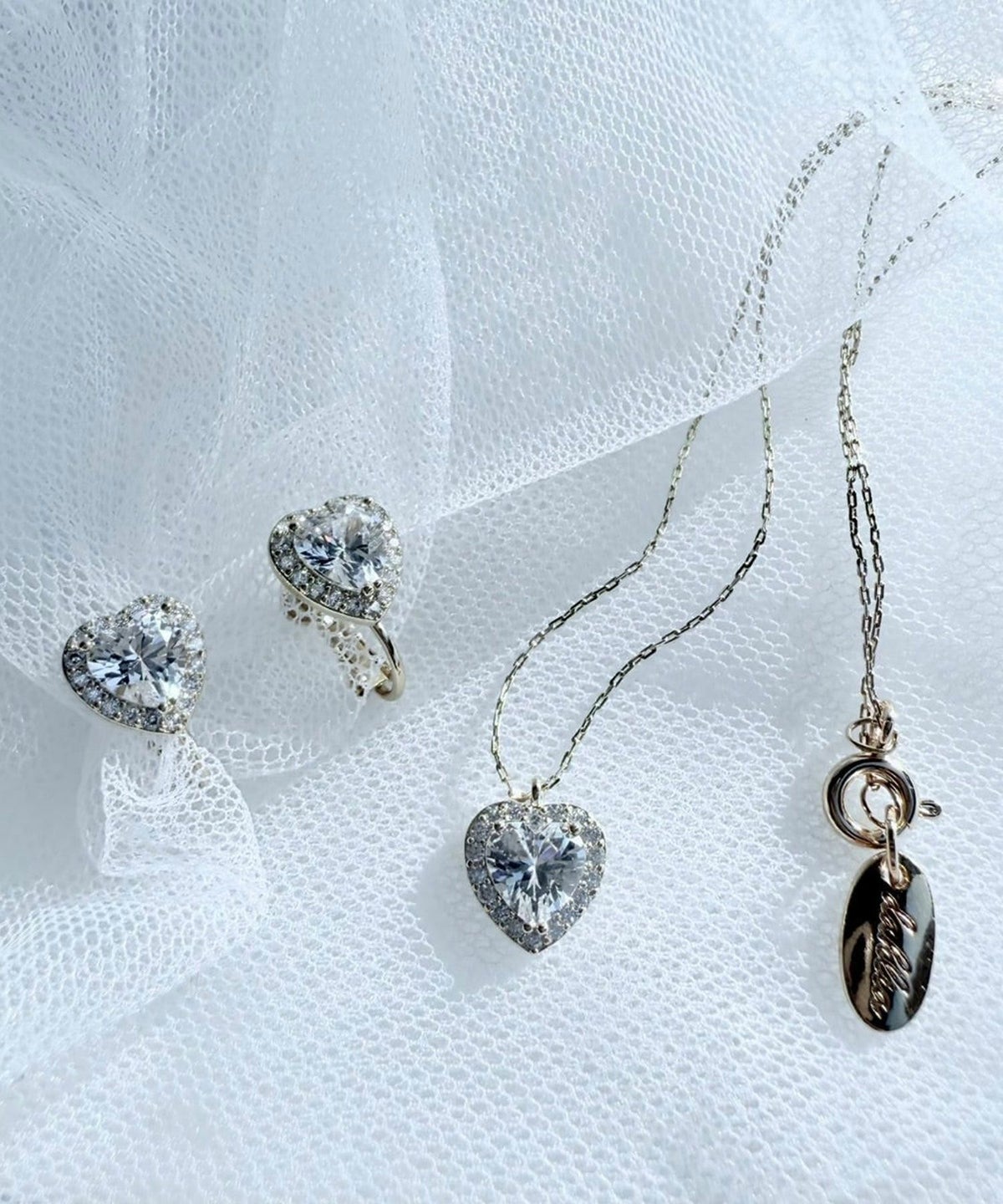 キュービックハートネックレス【Dahlia】