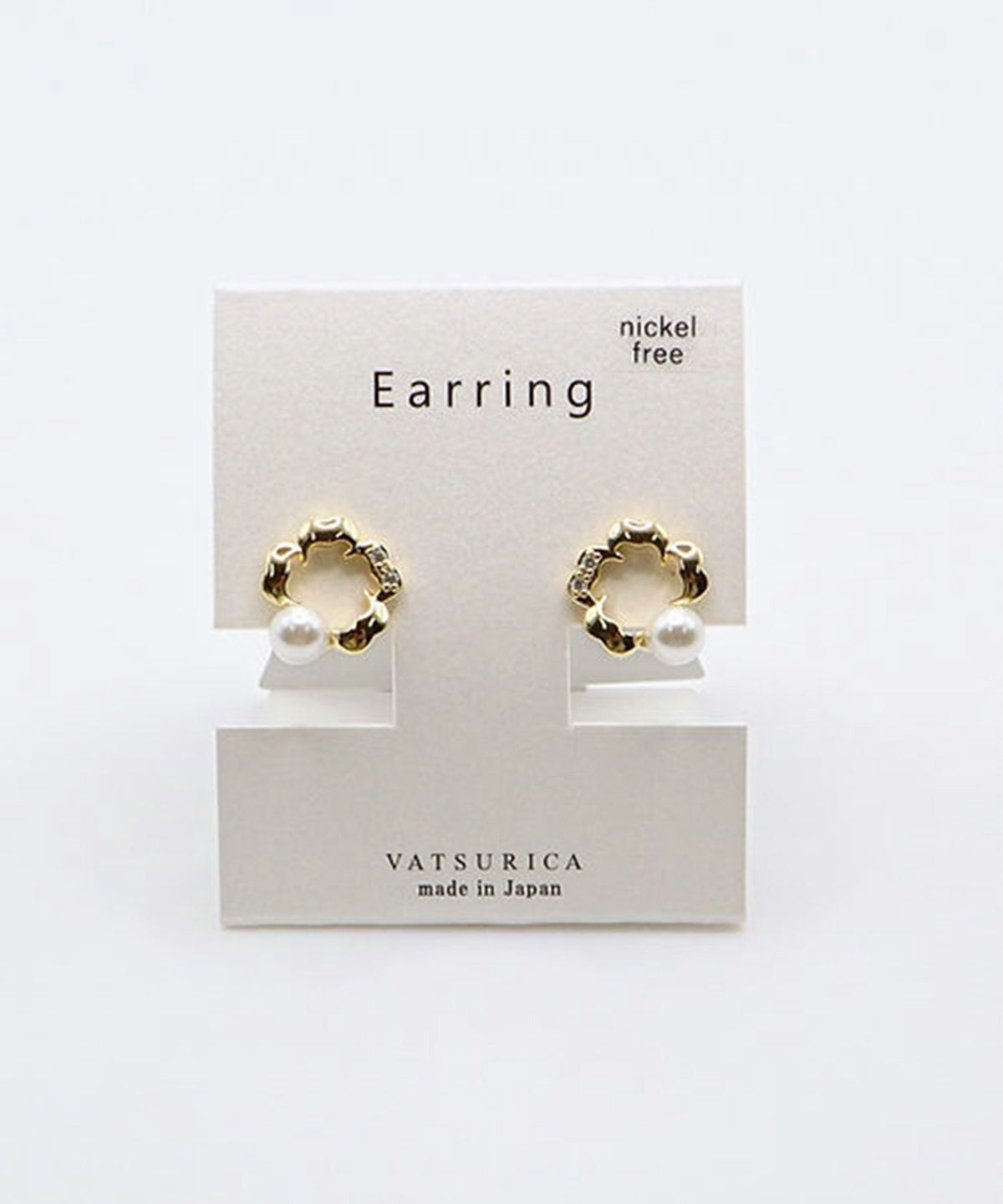 コバナパールラウンドメタルイヤリング