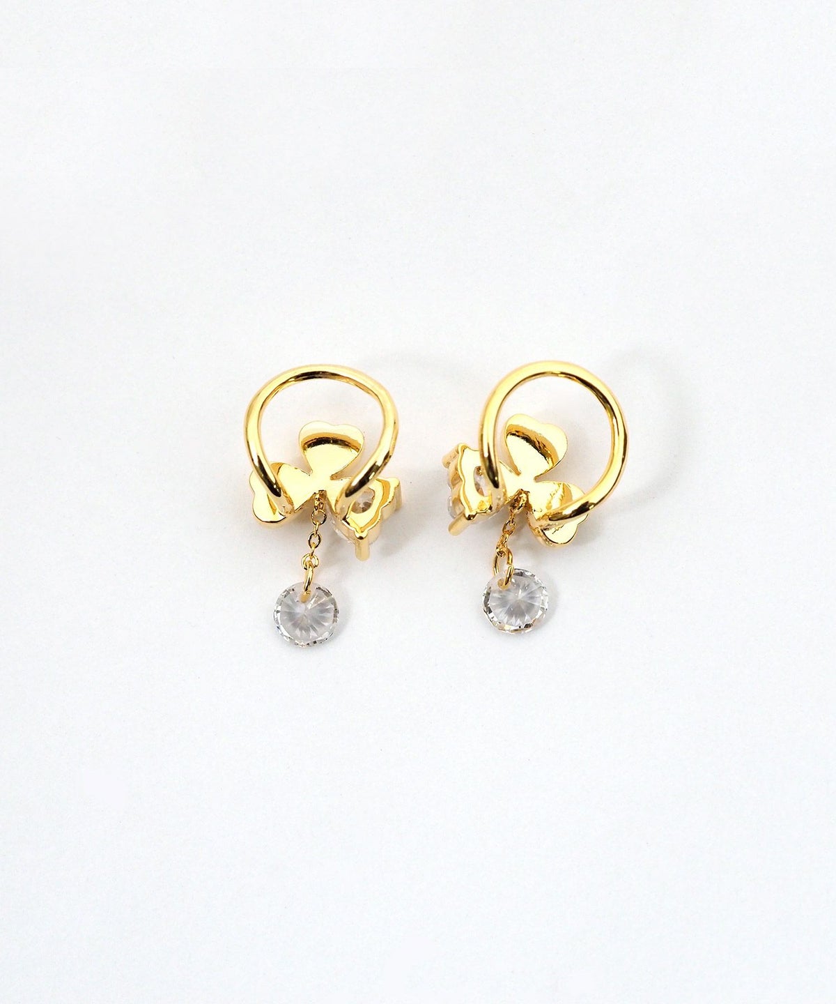 ミツバビジューラウンドメタルイヤリング