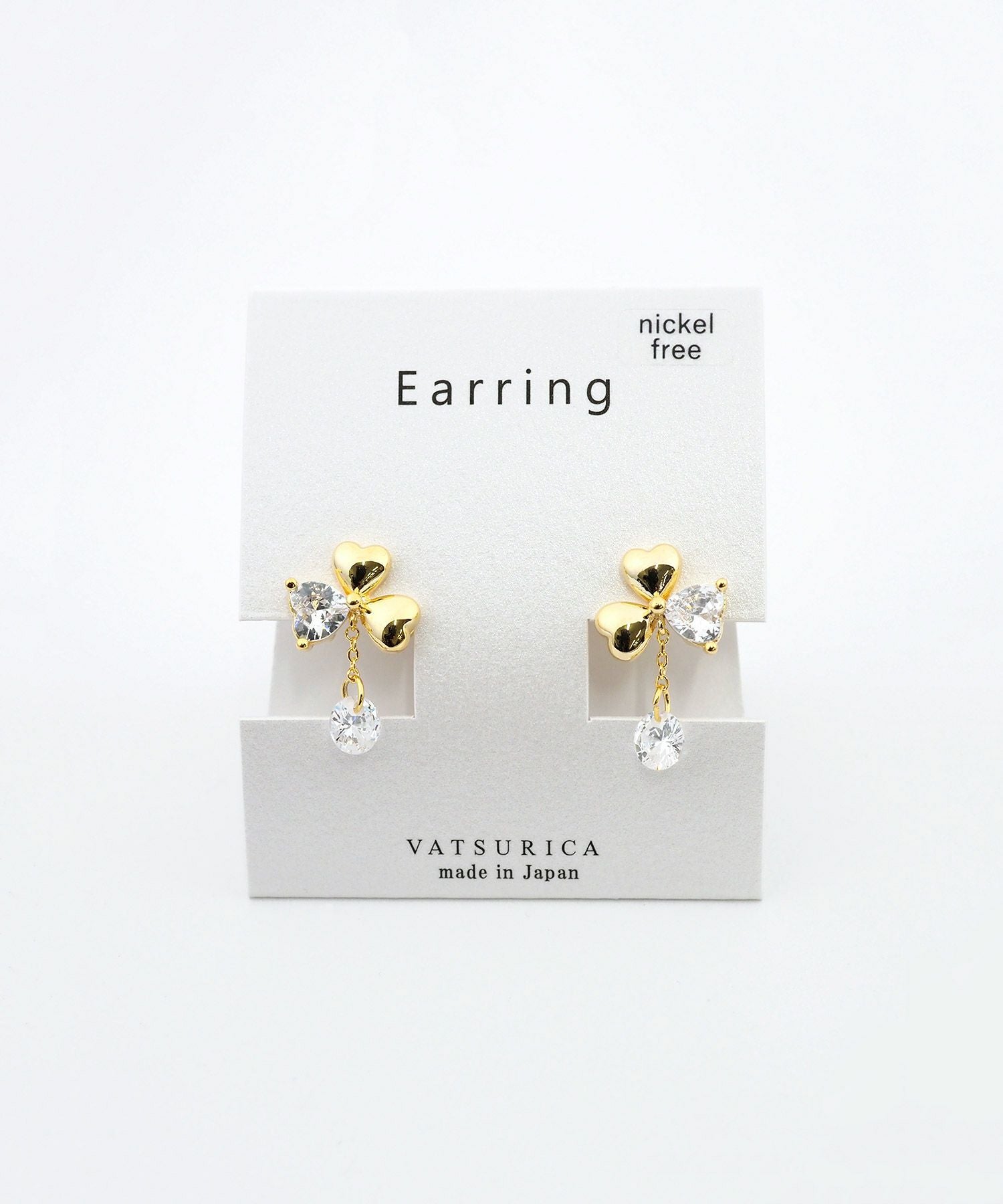 ミツバビジューラウンドメタルイヤリング