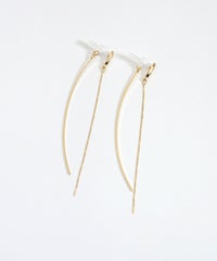 ストレートチェーンセラミックポストピアス