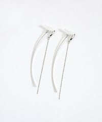 ストレートチェーンセラミックポストピアス