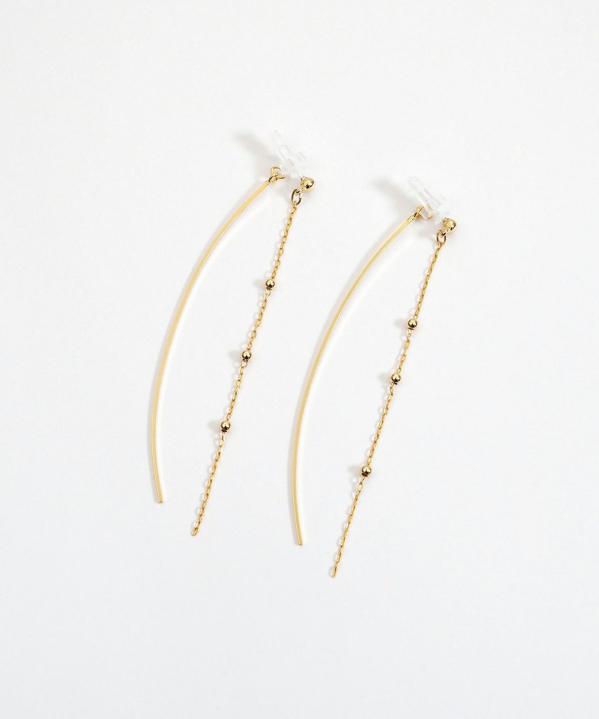 ボールチェーンセラミックポストピアス