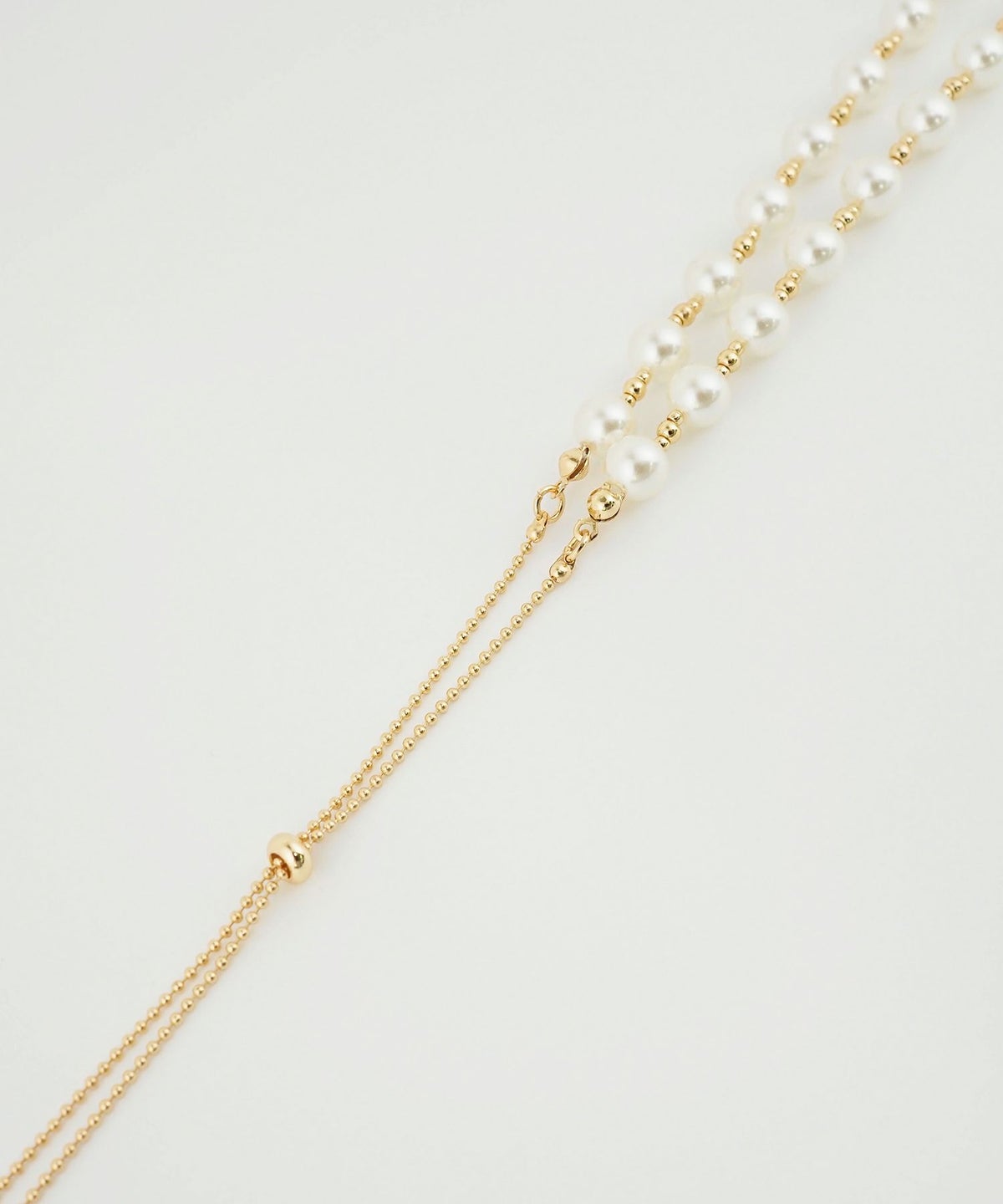 パールメタルボールロングネックレス