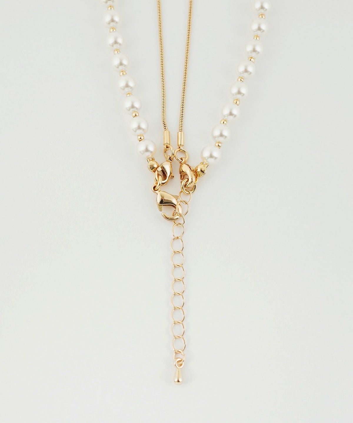 2wayパールチェーン2連ロングネックレス