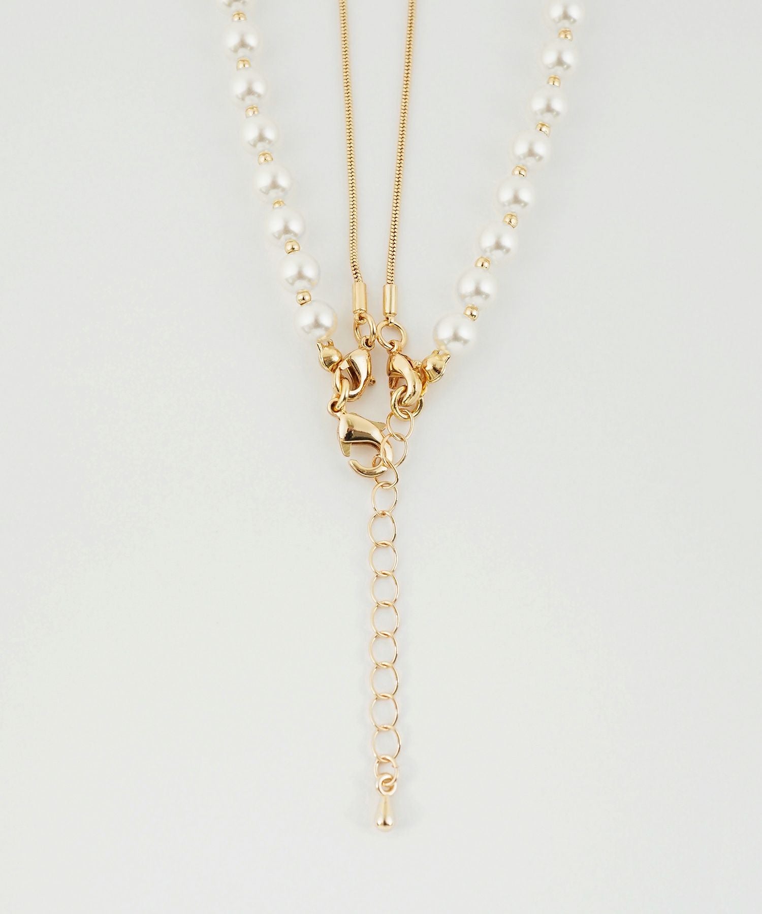 2wayパールチェーン2連ロングネックレス