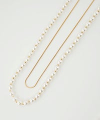 2wayパールチェーン2連ロングネックレス