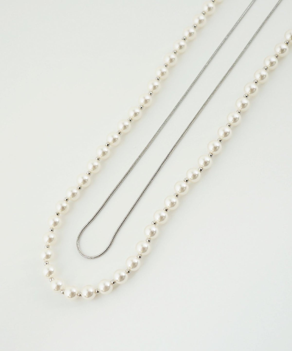 2wayパールチェーン2連ロングネックレス