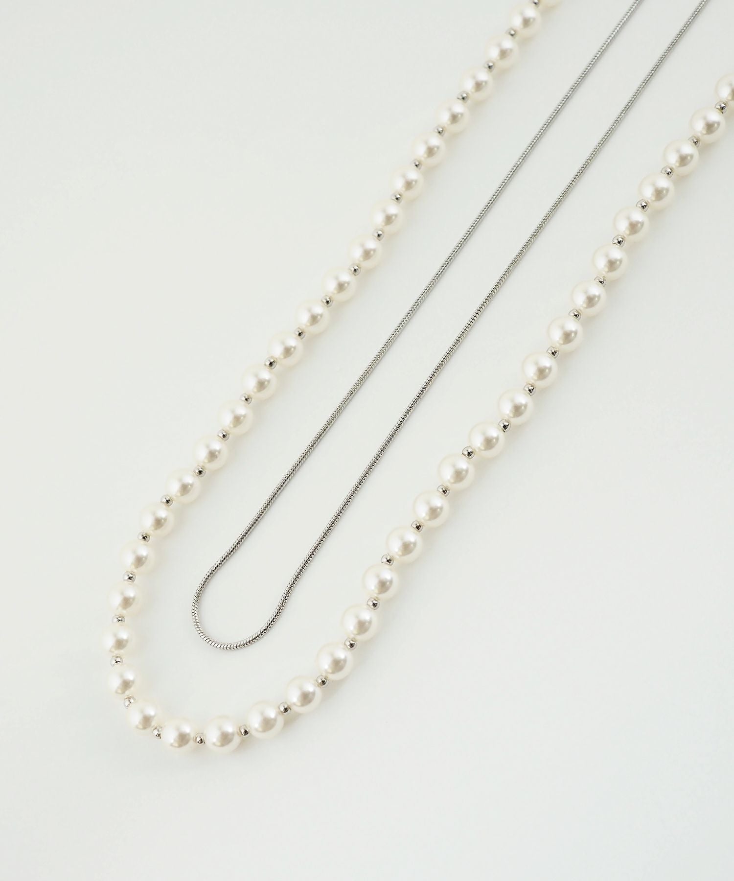 2wayパールチェーン2連ロングネックレス