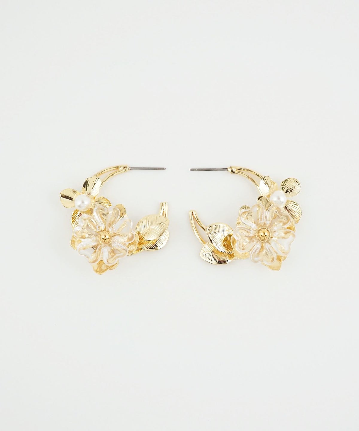 フラワーフープステンレスポストピアス【Sereno】