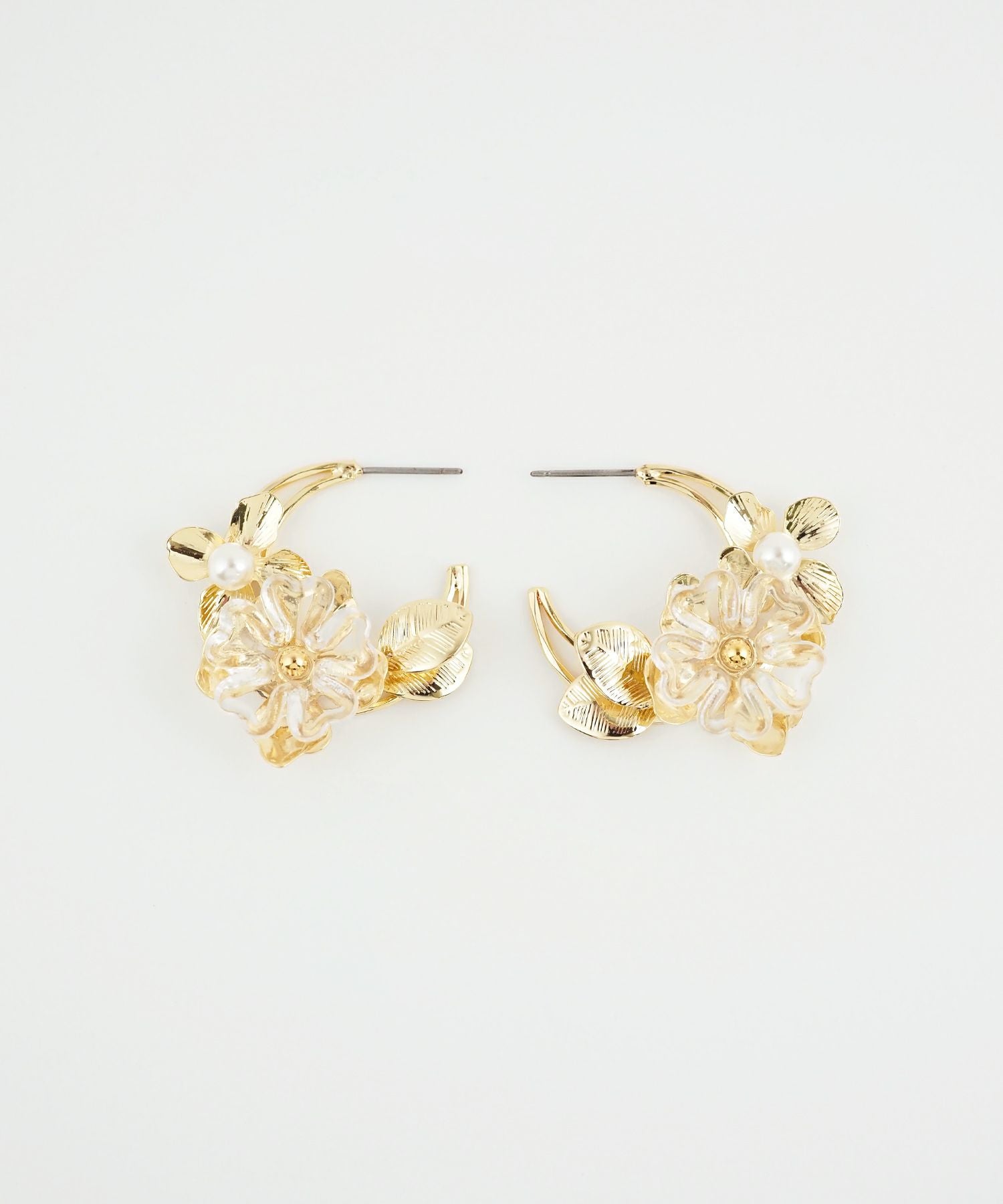 フラワーフープステンレスポストピアス【Sereno】