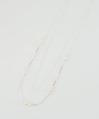 ランダムパールチェーン2連ロングネックレス