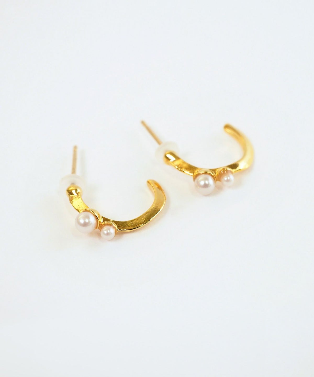 スリムラインダブルパールK18ポストピアス