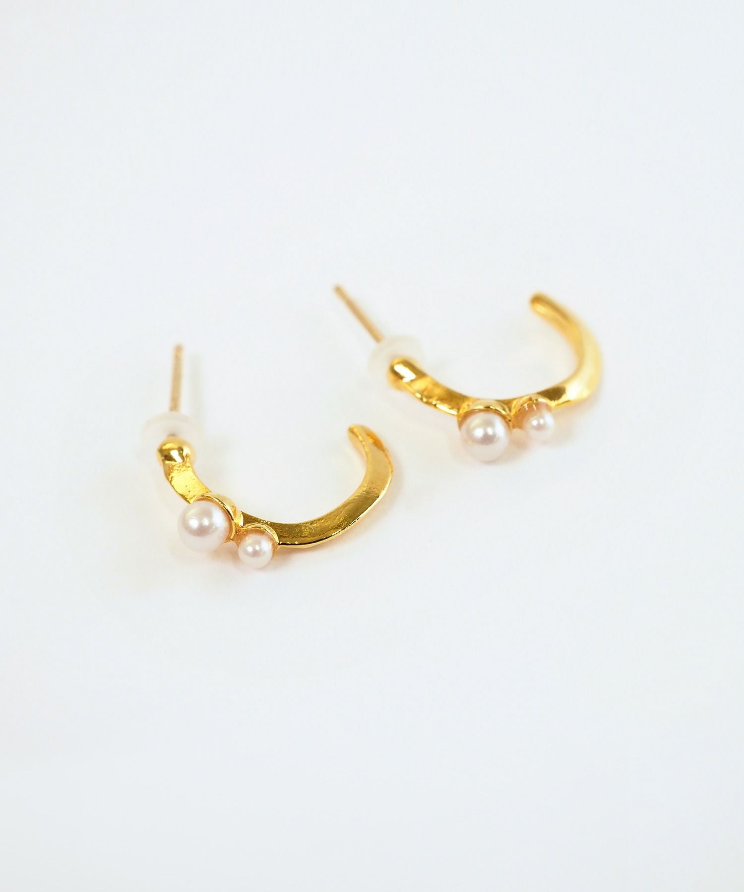 スリムラインダブルパールK18ポストピアス