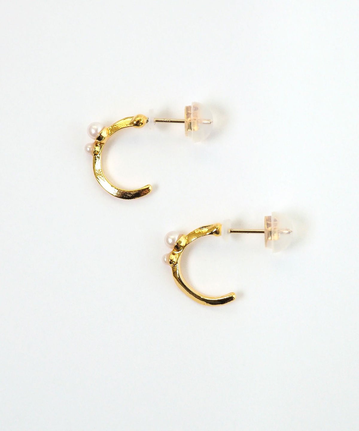 スリムラインダブルパールK18ポストピアス