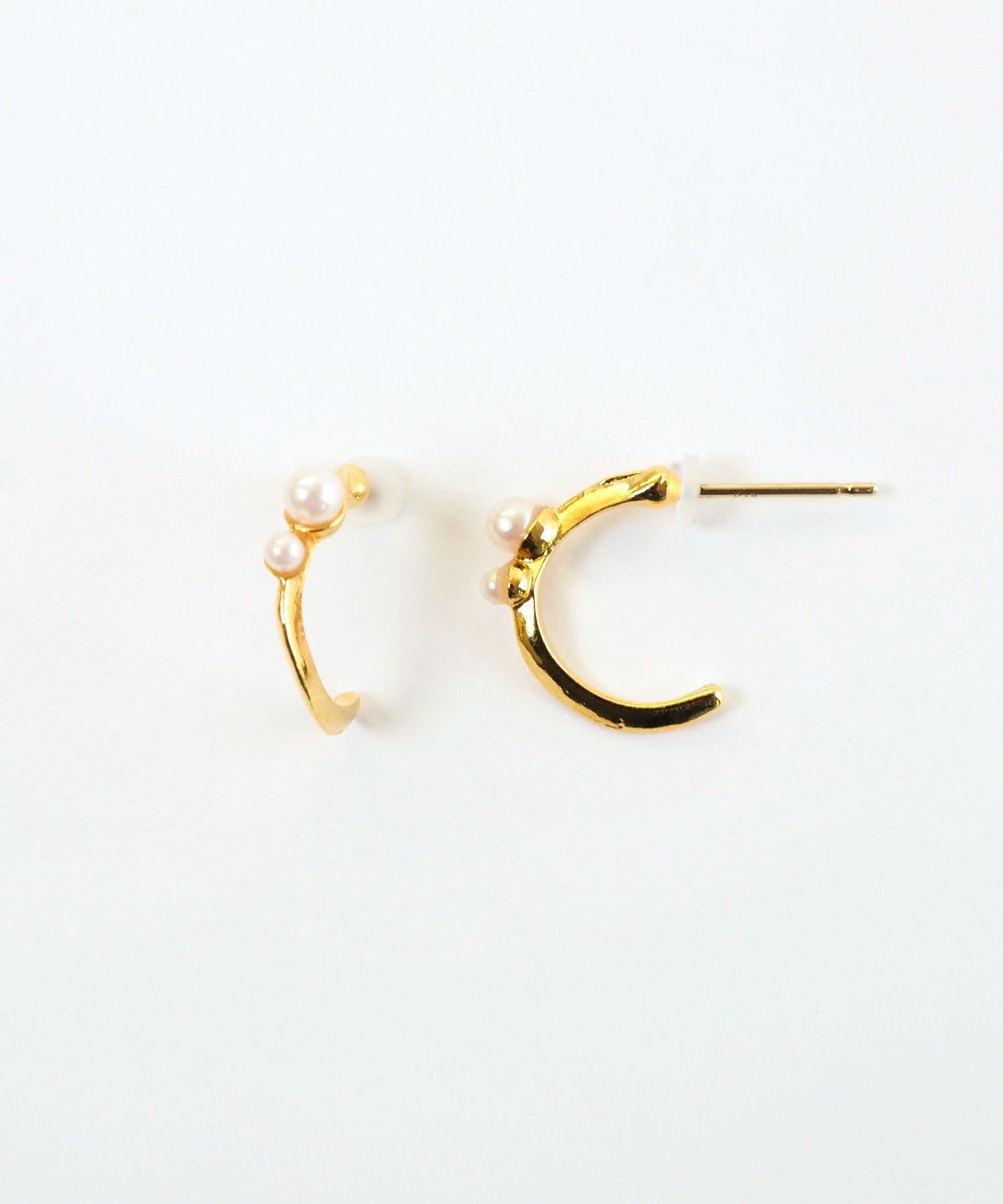 スリムラインダブルパールK18ポストピアス