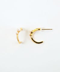 スリムラインダブルパールK18ポストピアス