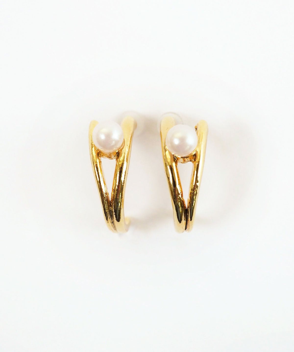 ダブルラインサンドパールK18ポストピアス