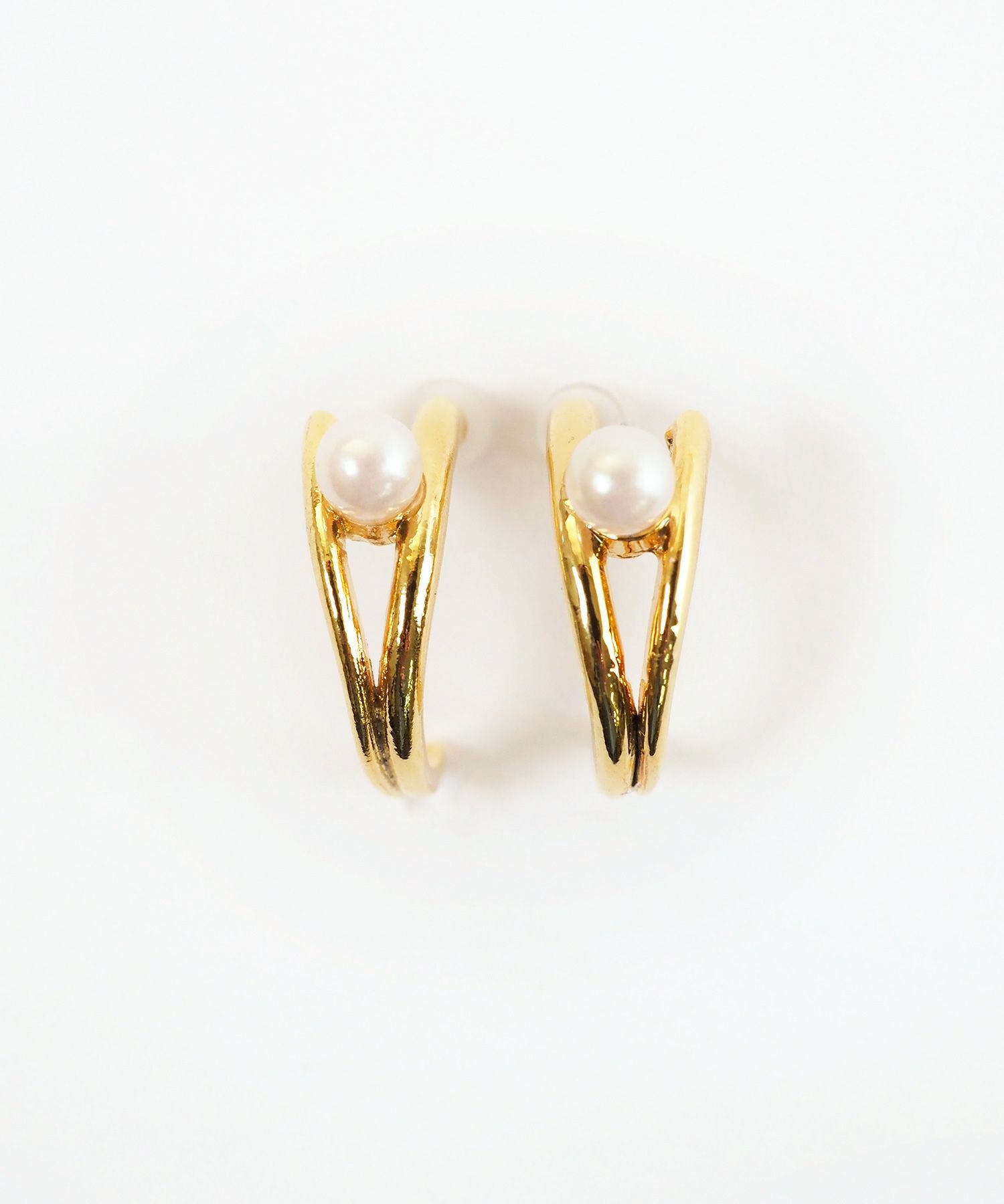 ダブルラインサンドパールK18ポストピアス