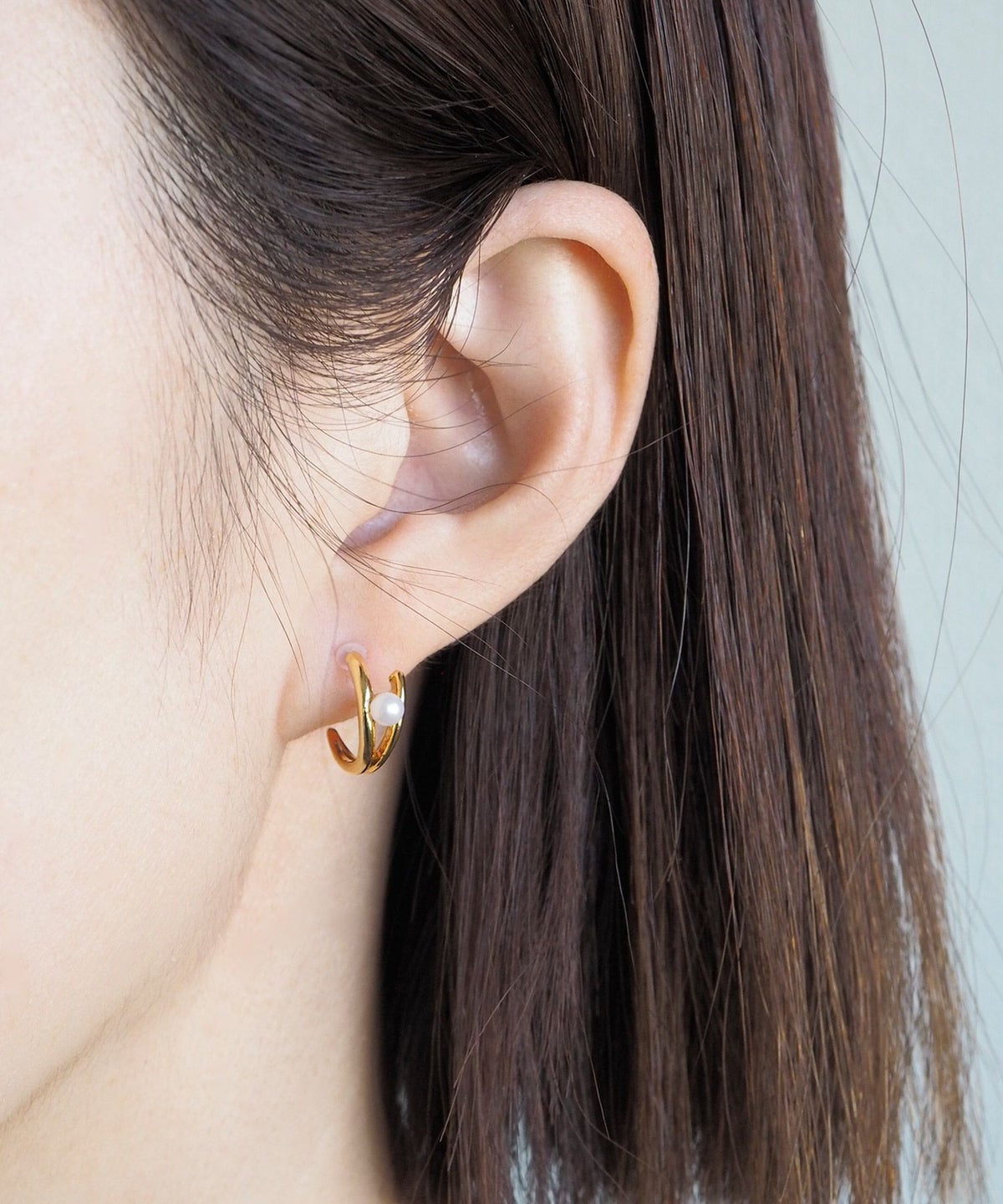 ダブルラインサンドパールK18ポストピアス