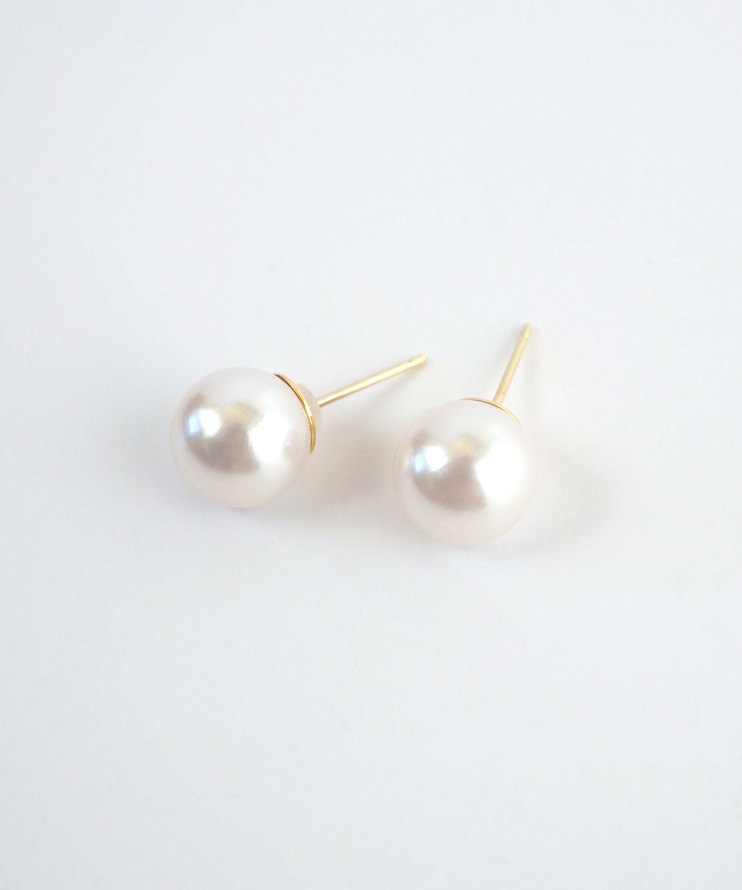 8mmパールK18ポストピアス