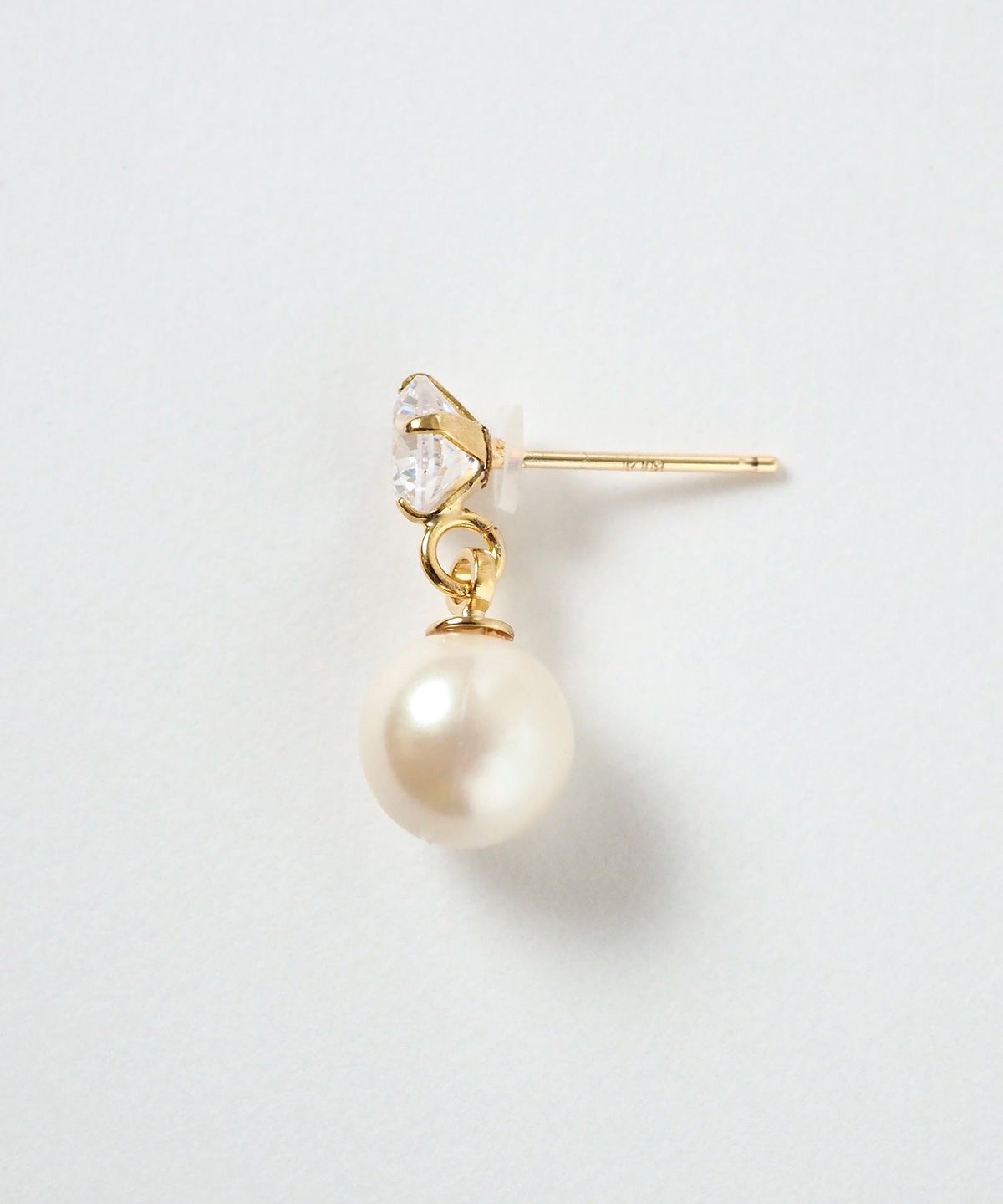 キュービック&パールK18ポストピアス