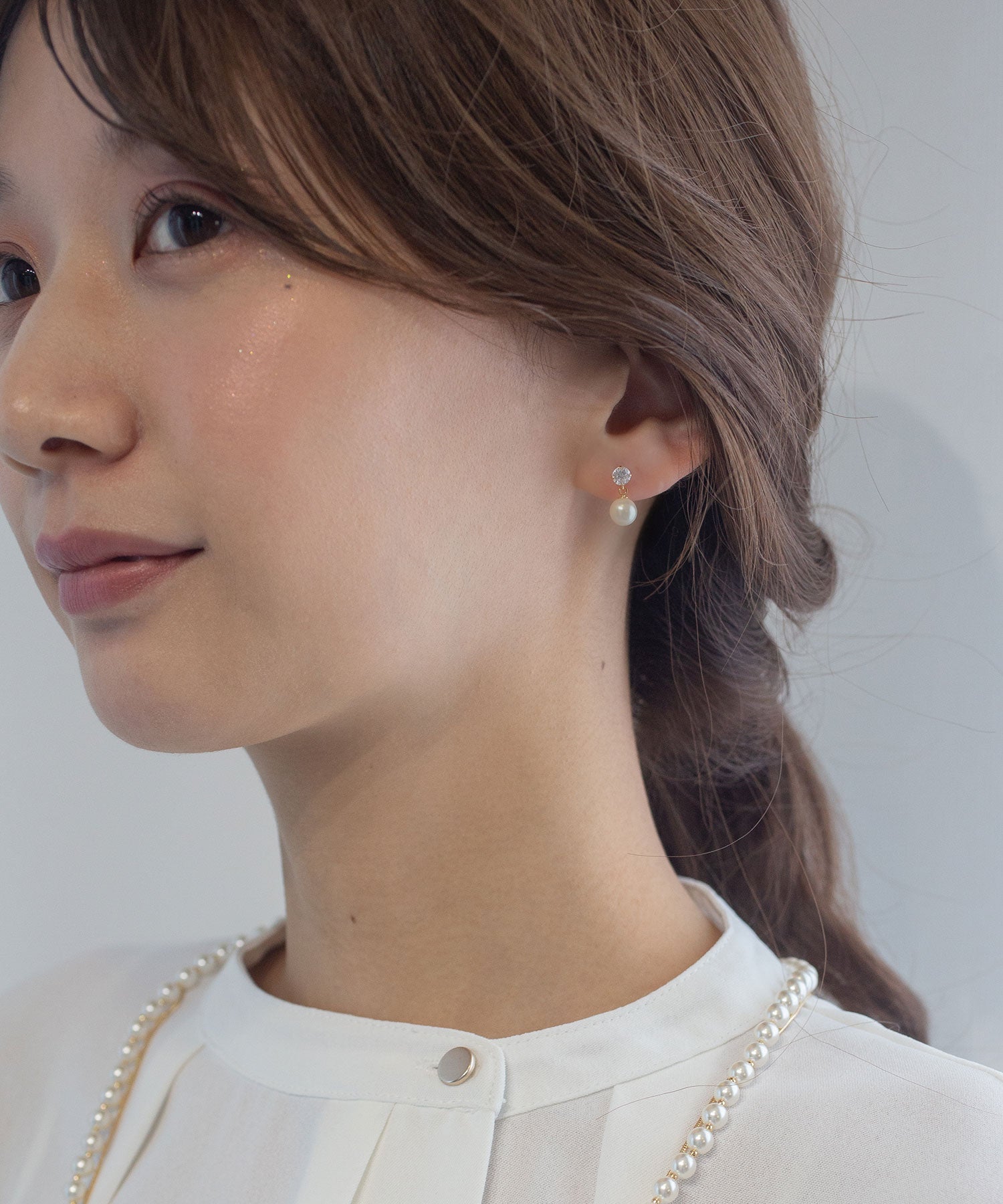 ジルコニア&パールK18ポストピアス | 【公式】MUK ONLINE SHOP｜人気