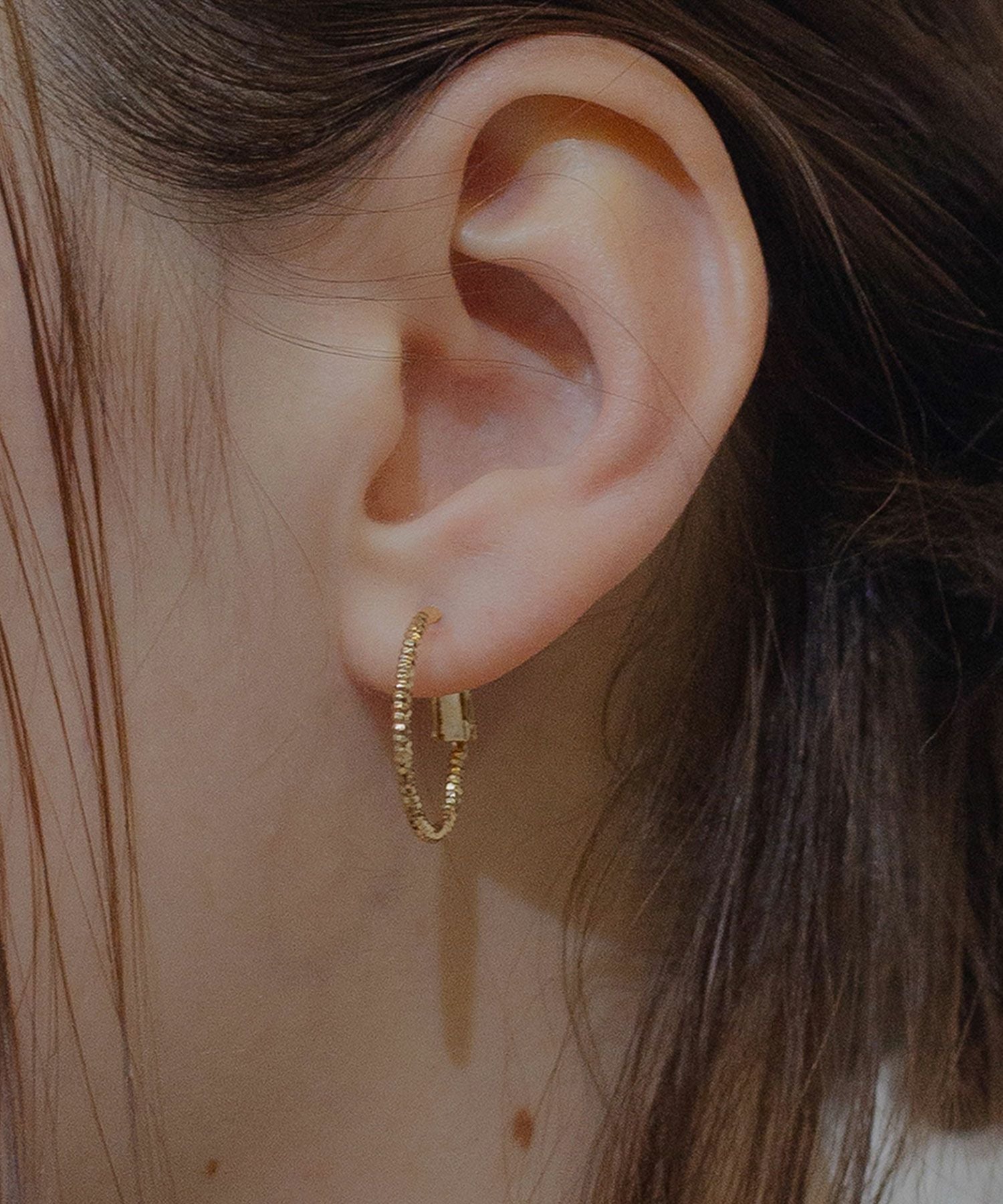 スリムパターン20mmフープK18ポストピアス