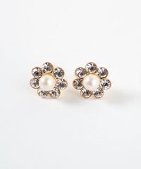 フラワークリスタルK18ポストピアス