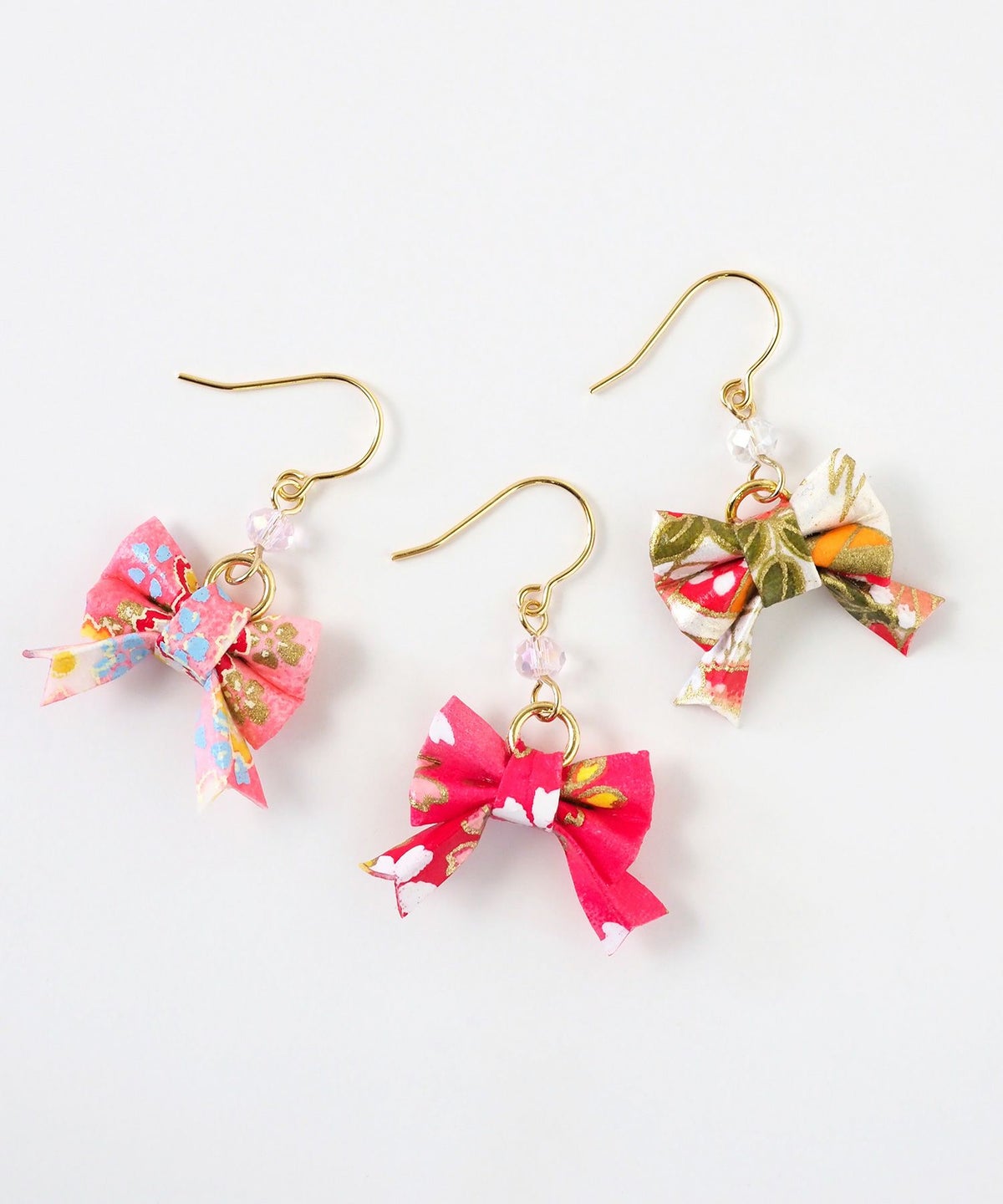 友禅和紙リボンピアス