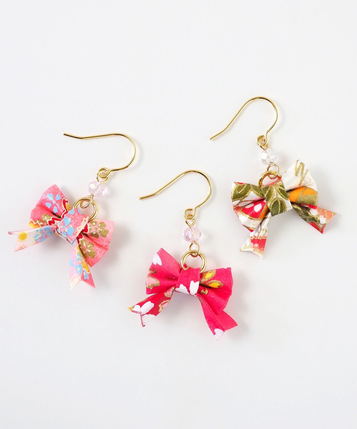 友禅和紙リボンピアス