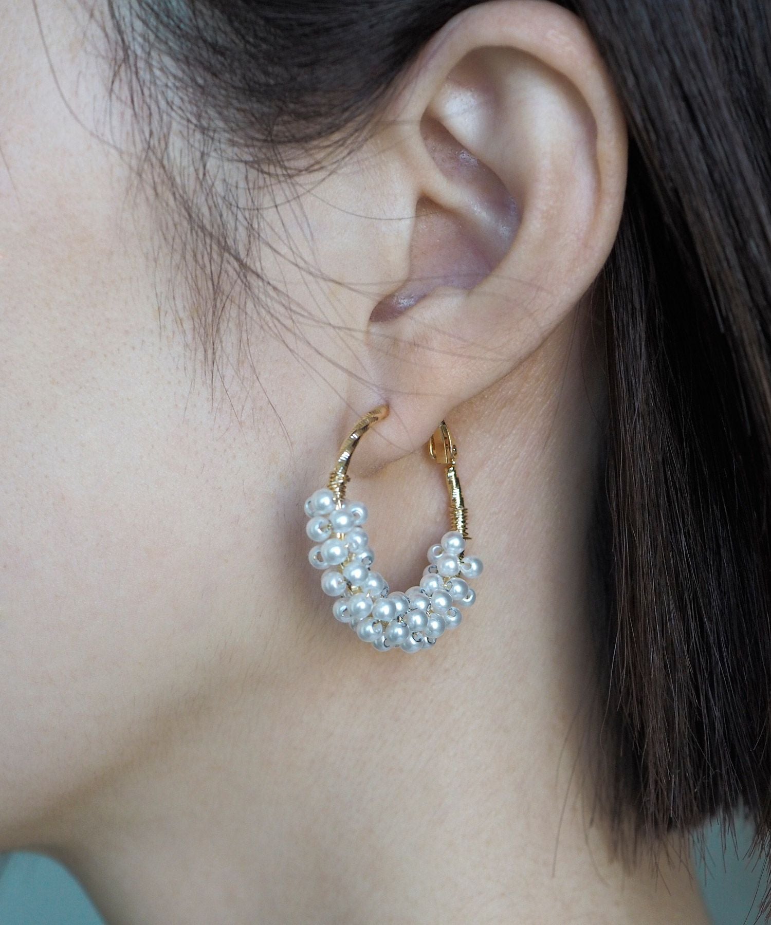 タイニーパールフープピアス