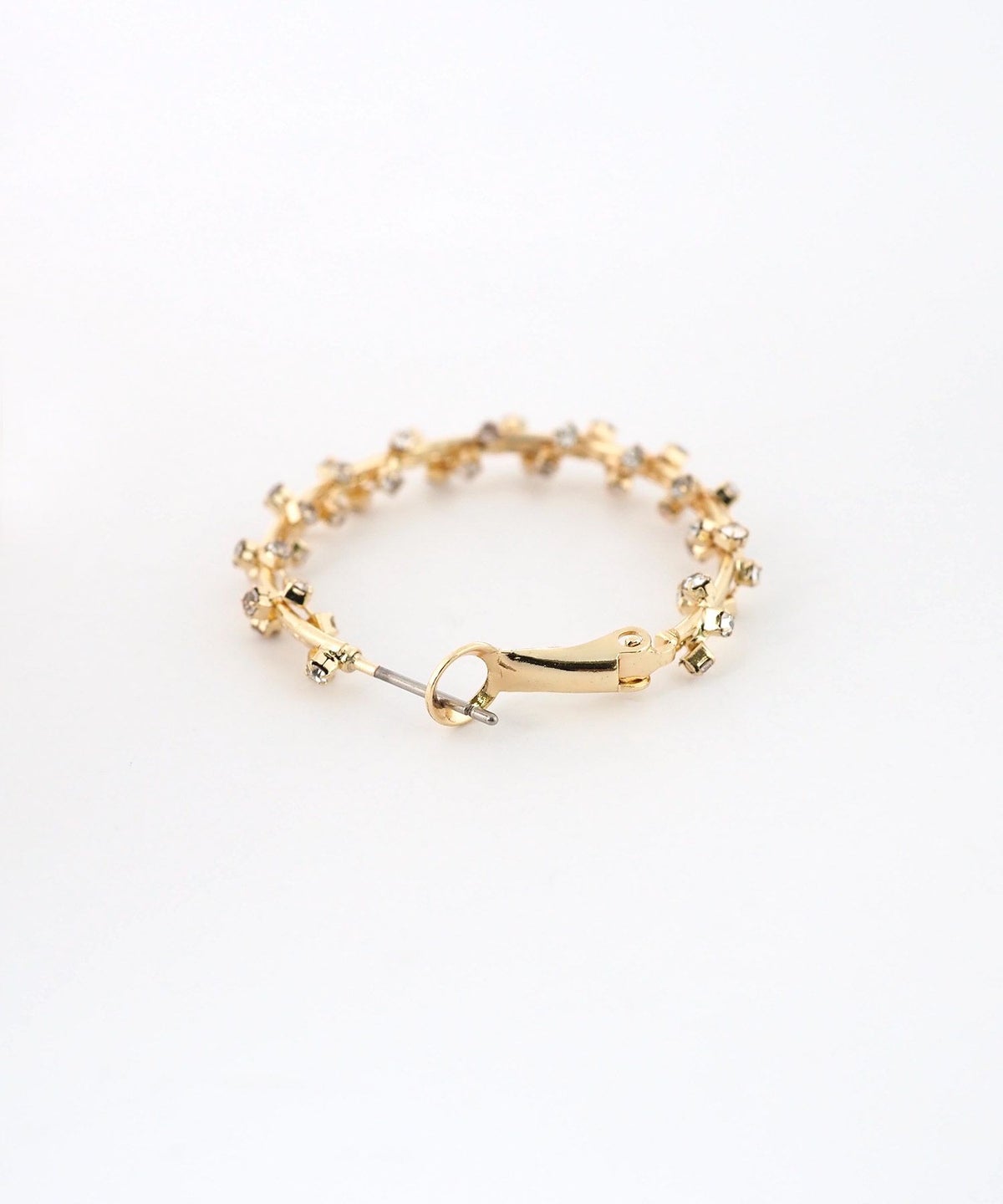 スパイラルストーンフープピアス