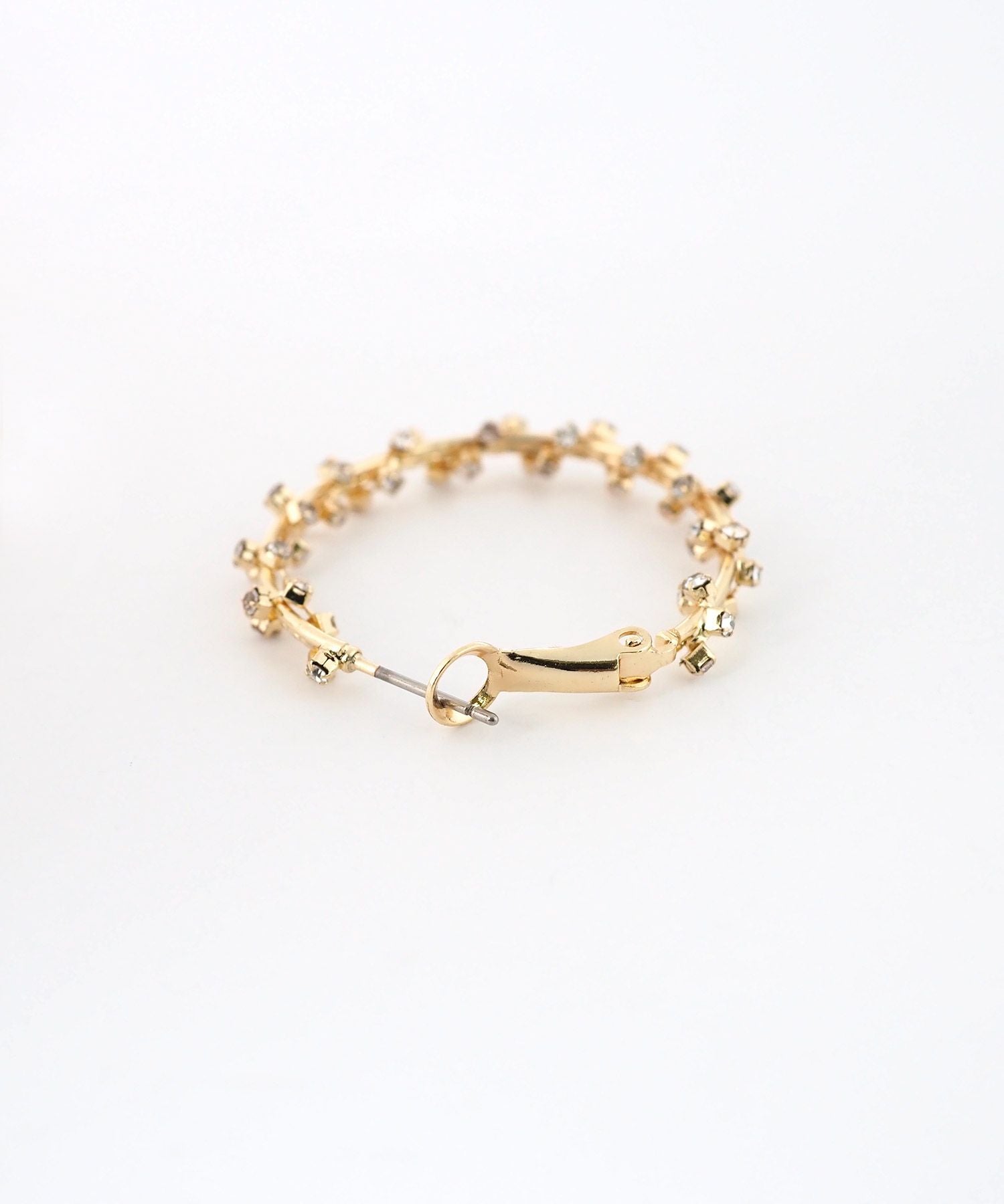 スパイラルストーンフープピアス