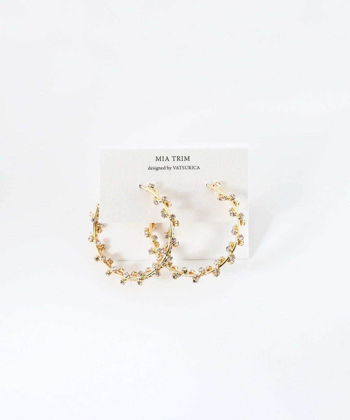 スパイラルストーンフープピアス