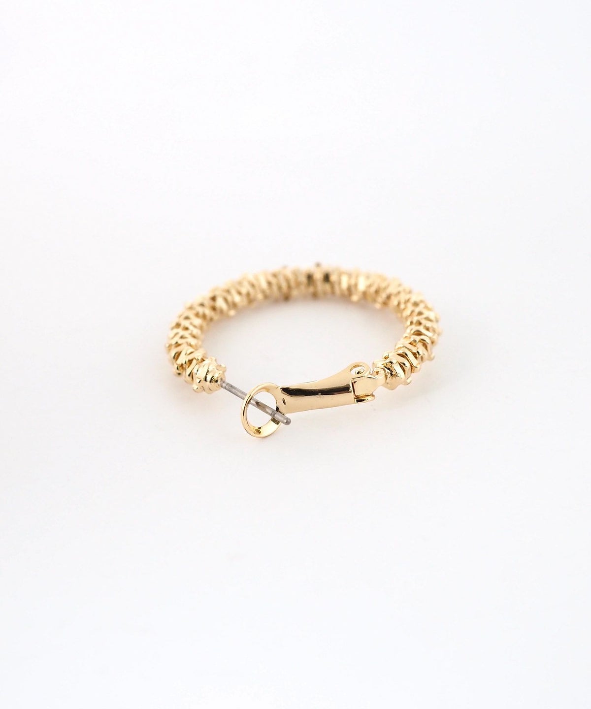 シャインメタルビーズフープピアス